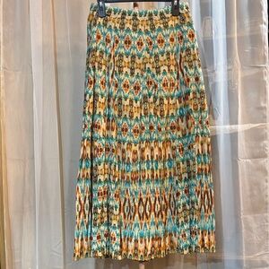 Chico's Silk & Cotton Vibrant Multicolor Maxi Midi Skirt